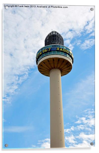 Radio City Tower against a blue sky Acrylic by Frank Irwin