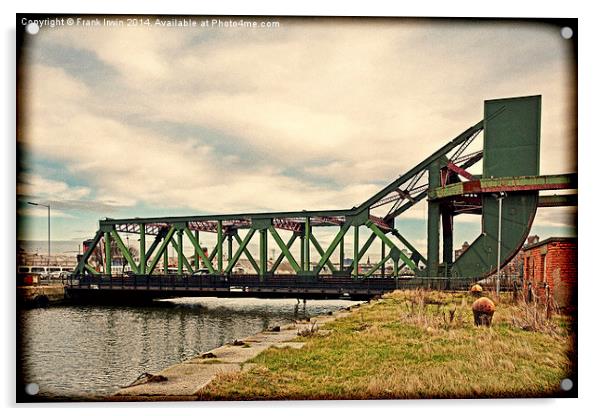 A Typical bascule Bridge, grunged effect Acrylic by Frank Irwin
