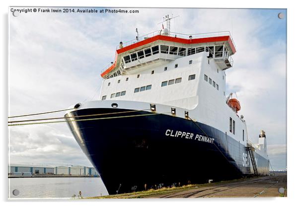 MS Clipper Pennant -a Ro-Ro car ferry Acrylic by Frank Irwin