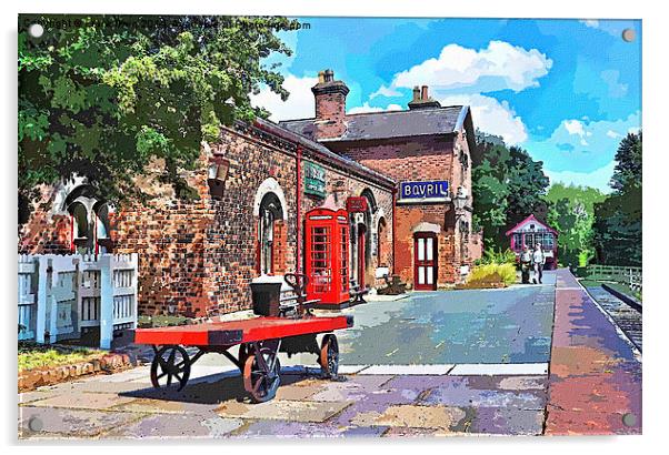 Hadlow Road Station artistically produced Acrylic by Frank Irwin