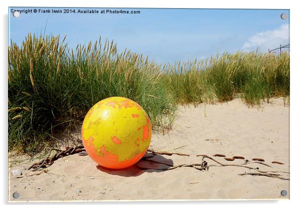 Mooring buoy, beached Acrylic by Frank Irwin