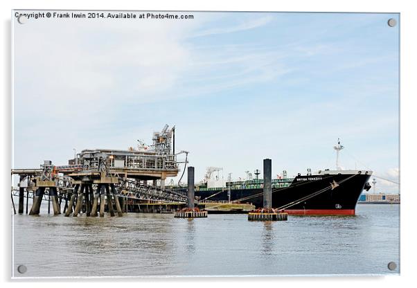 The River Mersey’s Tranmere Oil Terminal Acrylic by Frank Irwin