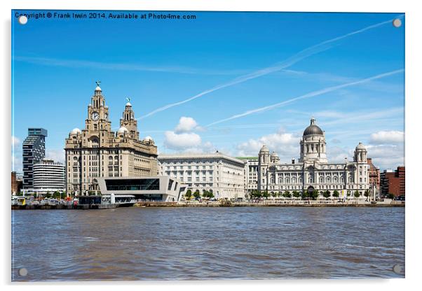 Liverpool’s Iconic ‘Three Graces’ viewed from the  Acrylic by Frank Irwin