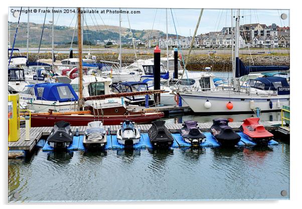  Water craft lie in wait at Conway Marina Acrylic by Frank Irwin