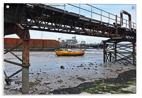  An old part of Tranmere Oil Terminal  Acrylic by Frank Irwin