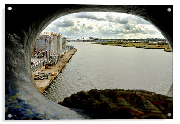  Dockland, through the” eye of a needle” Acrylic by Frank Irwin