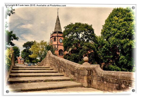 Port Sunlight Lyceum & Dell bridge - Grunged Acrylic by Frank Irwin