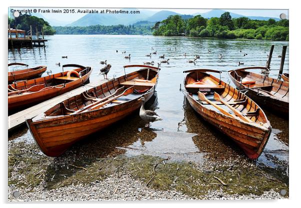  Rowing boats for hire on Derwentwater Acrylic by Frank Irwin