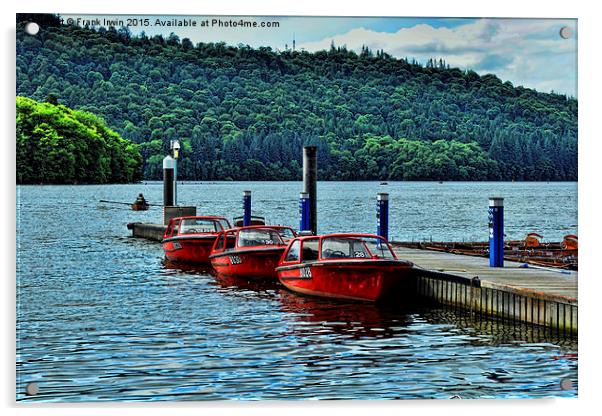  Windermere, motor boats for hire Acrylic by Frank Irwin