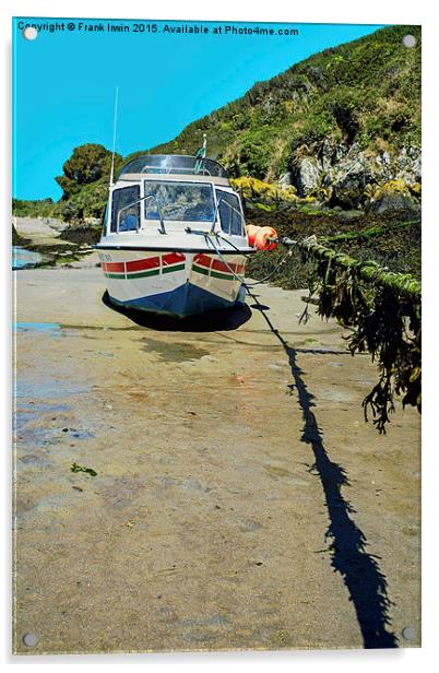  A small motorboat tied up in Porthclais harbour Acrylic by Frank Irwin