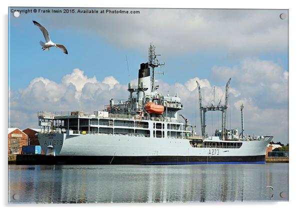  RFA Black Rover berthed in Birkenhead docks Acrylic by Frank Irwin