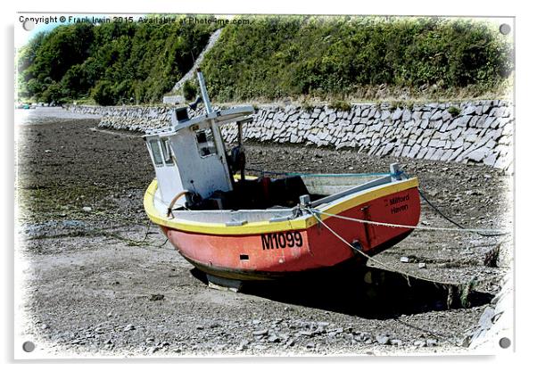  A boat lies in Solva Harbour, Wales, UK (Grunged  Acrylic by Frank Irwin