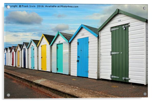 Colourful Beach huts on Paignton sea front. Acrylic by Frank Irwin