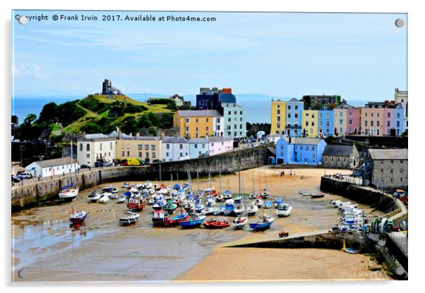 A view of the magnificent Tenby Harbour Acrylic by Frank Irwin