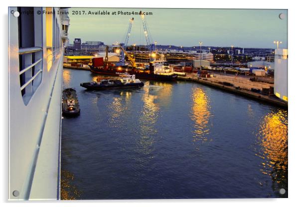 Southampton docks by night Acrylic by Frank Irwin