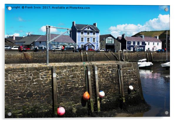Aberaeron Harbour, Tide out! Acrylic by Frank Irwin