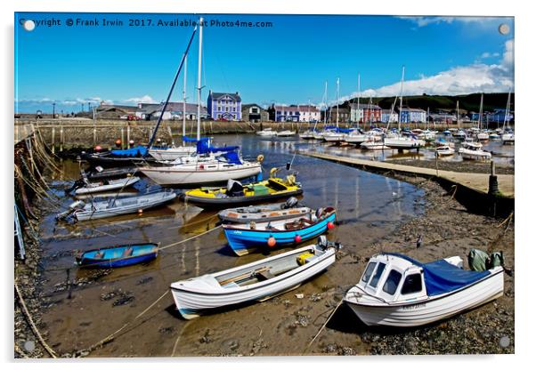 Aberaeron Harbour, Tide out! Acrylic by Frank Irwin