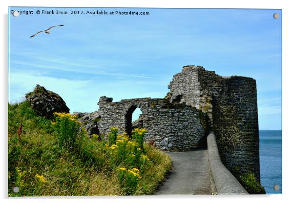 Part of Aberystwyth Castle Acrylic by Frank Irwin