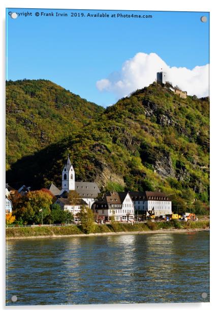 Sterrenberg castle on River Rhine, Germany Acrylic by Frank Irwin