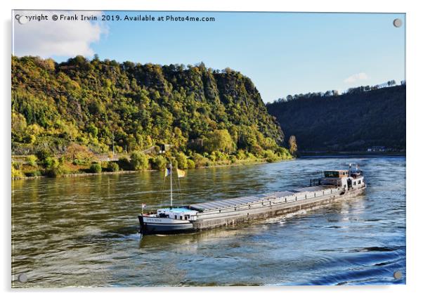Rhine boat on its way to the Loreley Rock. Acrylic by Frank Irwin
