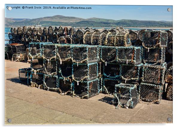 Lobster pots in Aberdovey, North Wales.  Acrylic by Frank Irwin