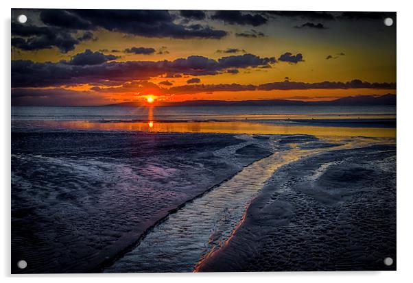 Sundown on Prestwick Beach Acrylic by Gareth Burge Photography