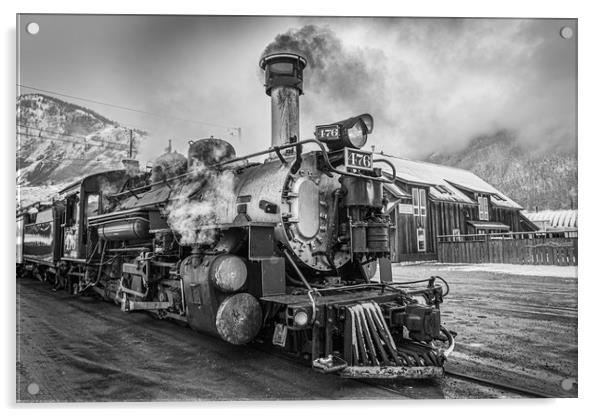 Steam Train Resting in Silverton CO Acrylic by Gareth Burge Photography