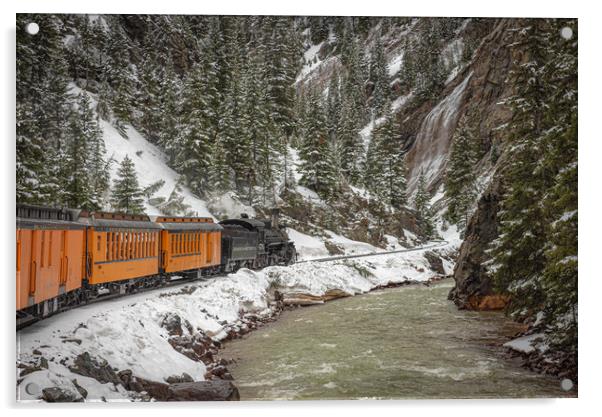 Snow Train Acrylic by Gareth Burge Photography