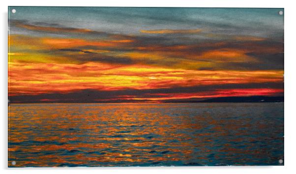 The Sea Is On Fire Acrylic by Gareth Burge Photography
