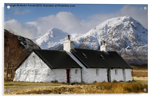 Black Rock Cottage, Glencoe Acrylic by Martin Parratt