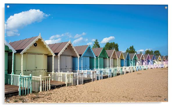 West Mersea Beach Huts Acrylic by Martin Parratt