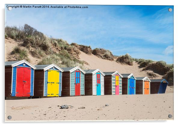 Saunton Sands Beach Huts Acrylic by Martin Parratt