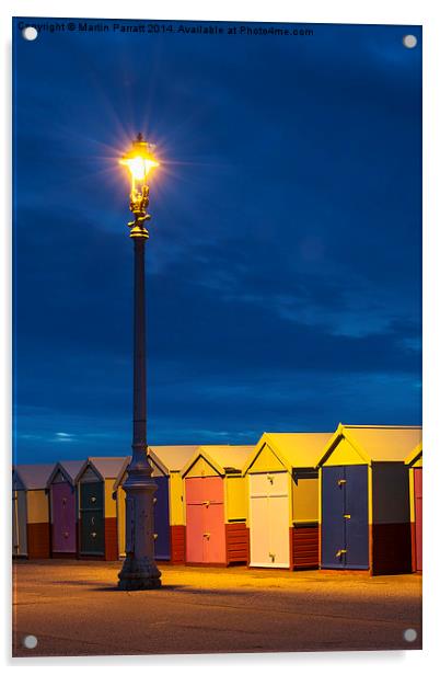  Hove Beach Huts at Night Acrylic by Martin Parratt