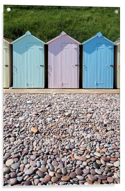 Budleigh Salterton Beach Huts Acrylic by Martin Parratt