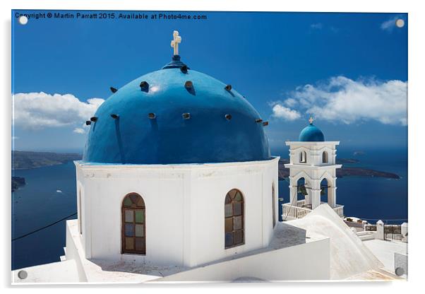  Church in Imerovigli, Santorini, Greece Acrylic by Martin Parratt
