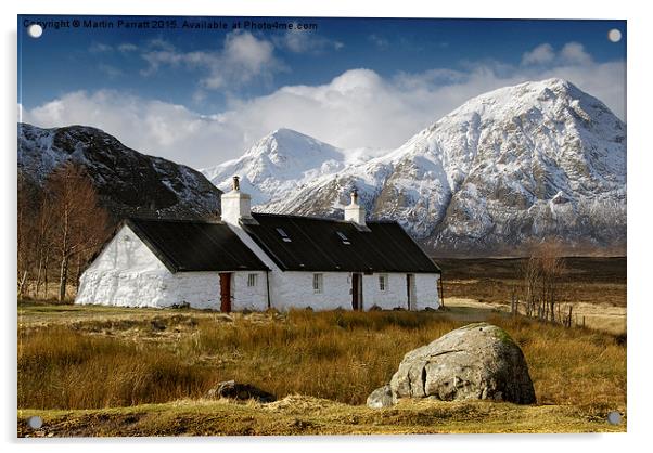 Black Rock Cottage, Glencoe Acrylic by Martin Parratt