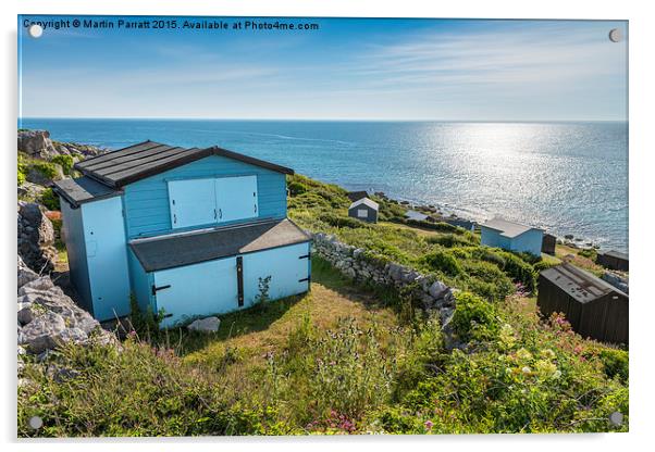 Chesil Cove Beach Huts Acrylic by Martin Parratt