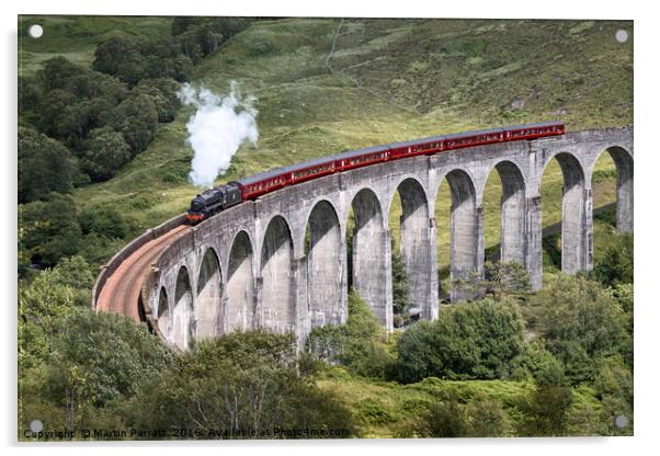 Jacobite Steam Train, Glenfinnan Acrylic by Martin Parratt
