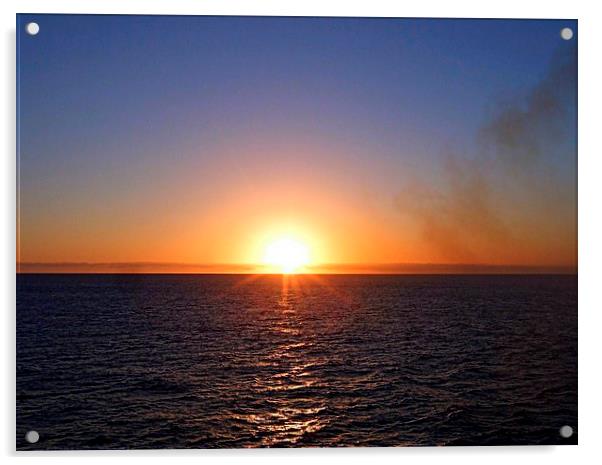 Sunset , Sea and Smoke Acrylic by Bill Lighterness