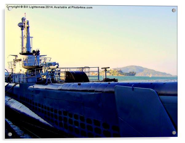 The Submarine and Alcatraz Acrylic by Bill Lighterness