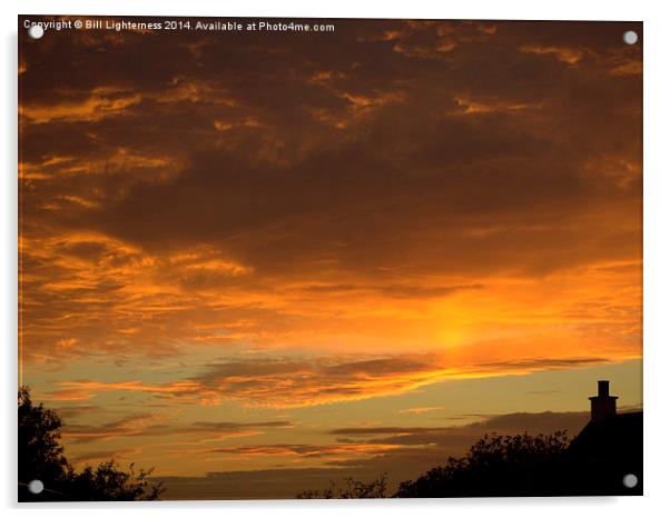  Sunset Through Dark Clouds Acrylic by Bill Lighterness