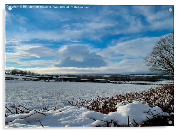 Snowscene over the Clyde Valley Acrylic by Bill Lighterness