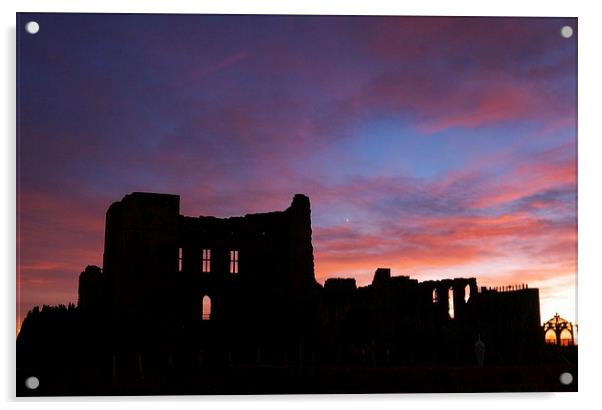 Kenilworth Castle Sunset Acrylic by Laura Kenny