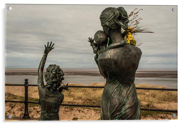 Fishermens Memorial Statue at Fleetwood Acrylic by Peter McCormack