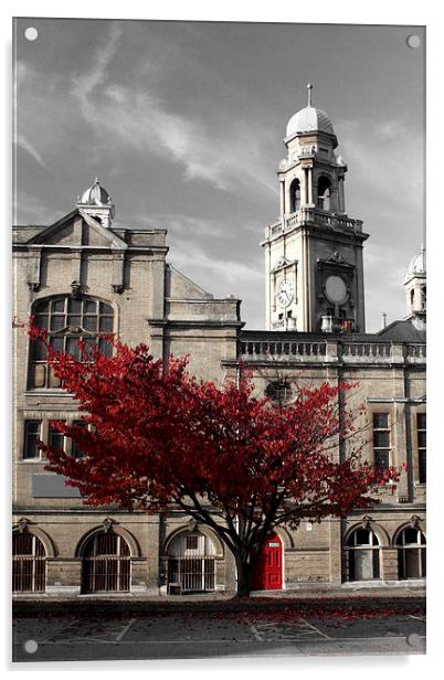 Red Tree Acrylic by Paul Austen