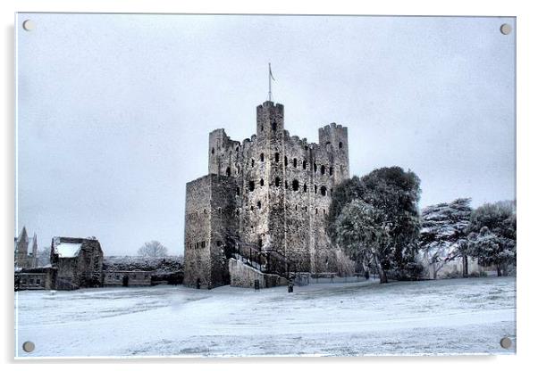 Rochester Castle Acrylic by Paul Austen