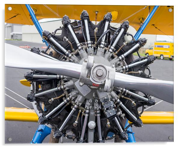 Biplane engine Acrylic by Steven Ralser