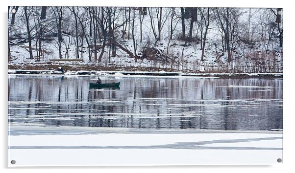 Winter fishing Acrylic by Steven Ralser