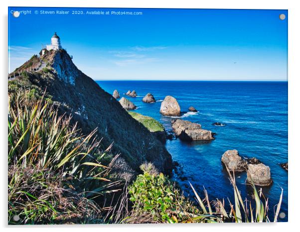 Nugget Point Lighthouse 2 - Catlins - New Zealand Acrylic by Steven Ralser