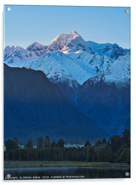 Mt Tasman and Fox Glacier - New Zealand Acrylic by Steven Ralser